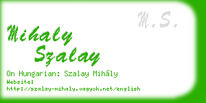 mihaly szalay business card